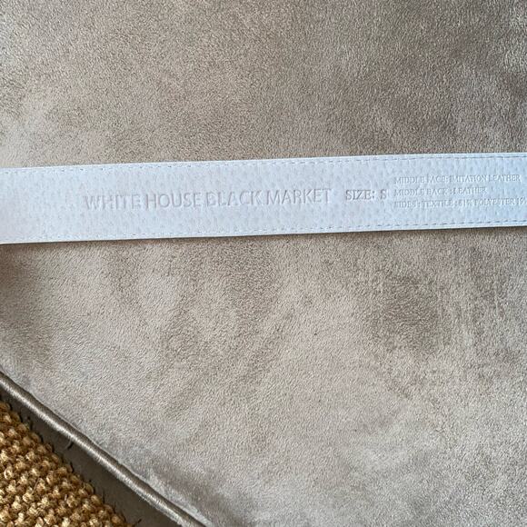 White House Black Market Beaded Studded Rhinestone snap button elastic belt sz S - Picture 13 of 16